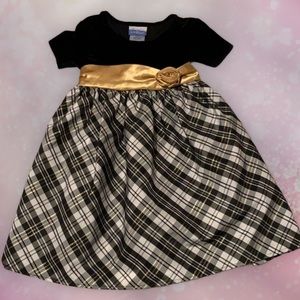 Girls Black Plaid Dress